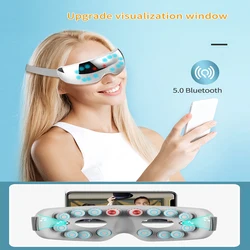 Foldable Eye Massager with Heat Vibration Bluetooth Visual Eye Care Instrument Glasses EMS Hot Compress Fatigue Pouch Wrinkle