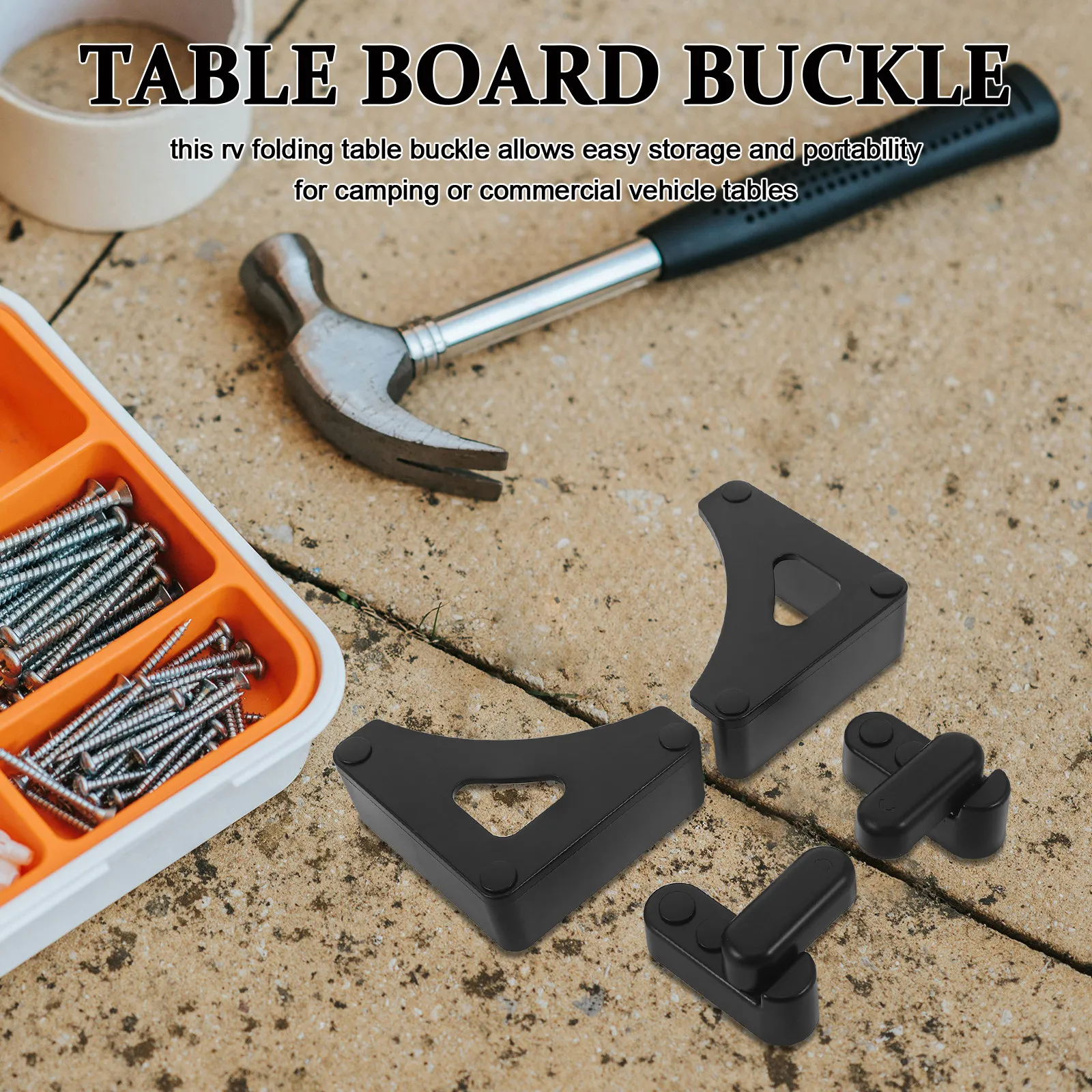 1Set Rv Table Lock Clip with Rotary Lock Folding Table Bracket for Trailer Caravan Countertop Joint Fastener Outdoor Cabinet