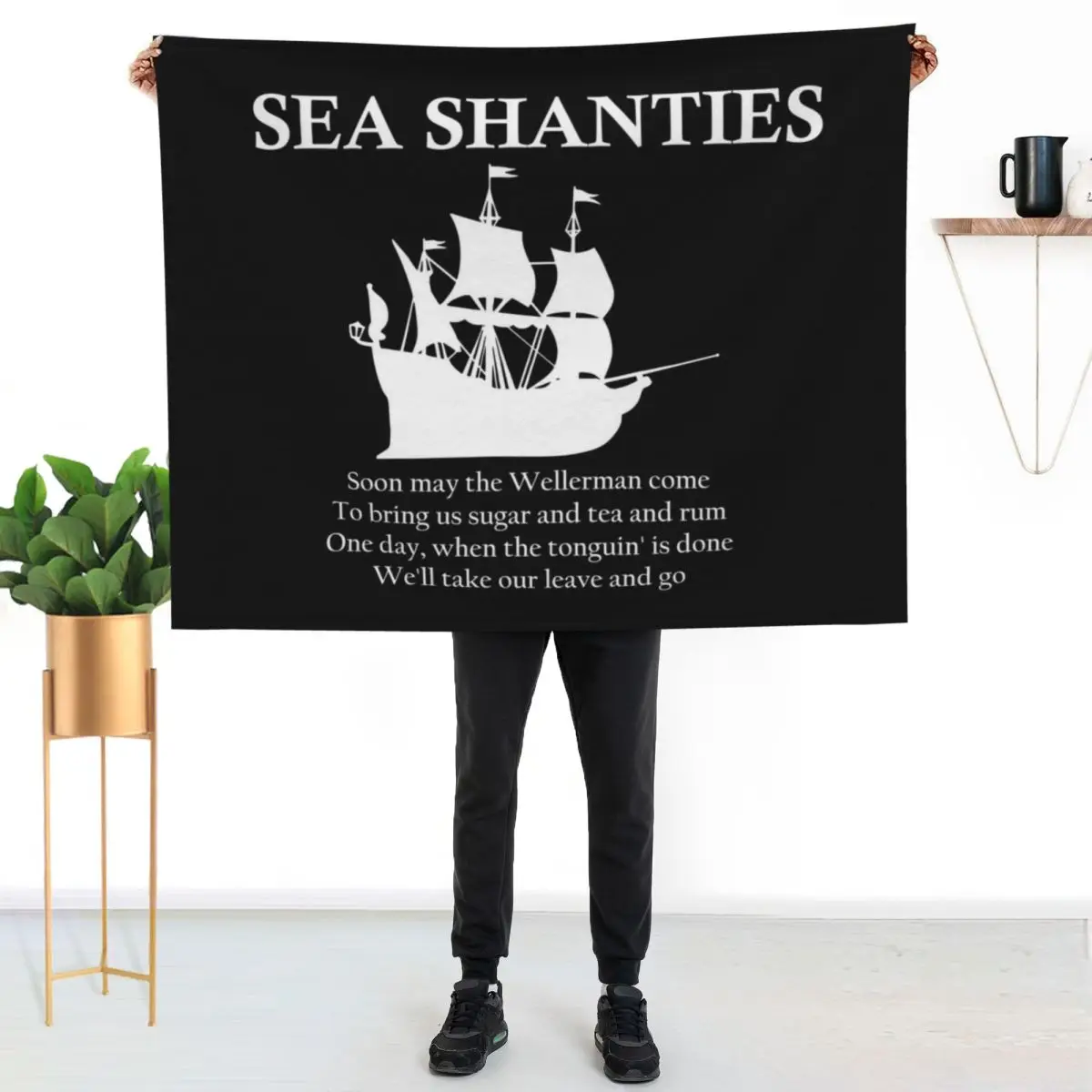 Sea shanties ship design Throw Blanket warm winter sofa bed Luxury Brand Flannels For Baby Picnic Blankets
