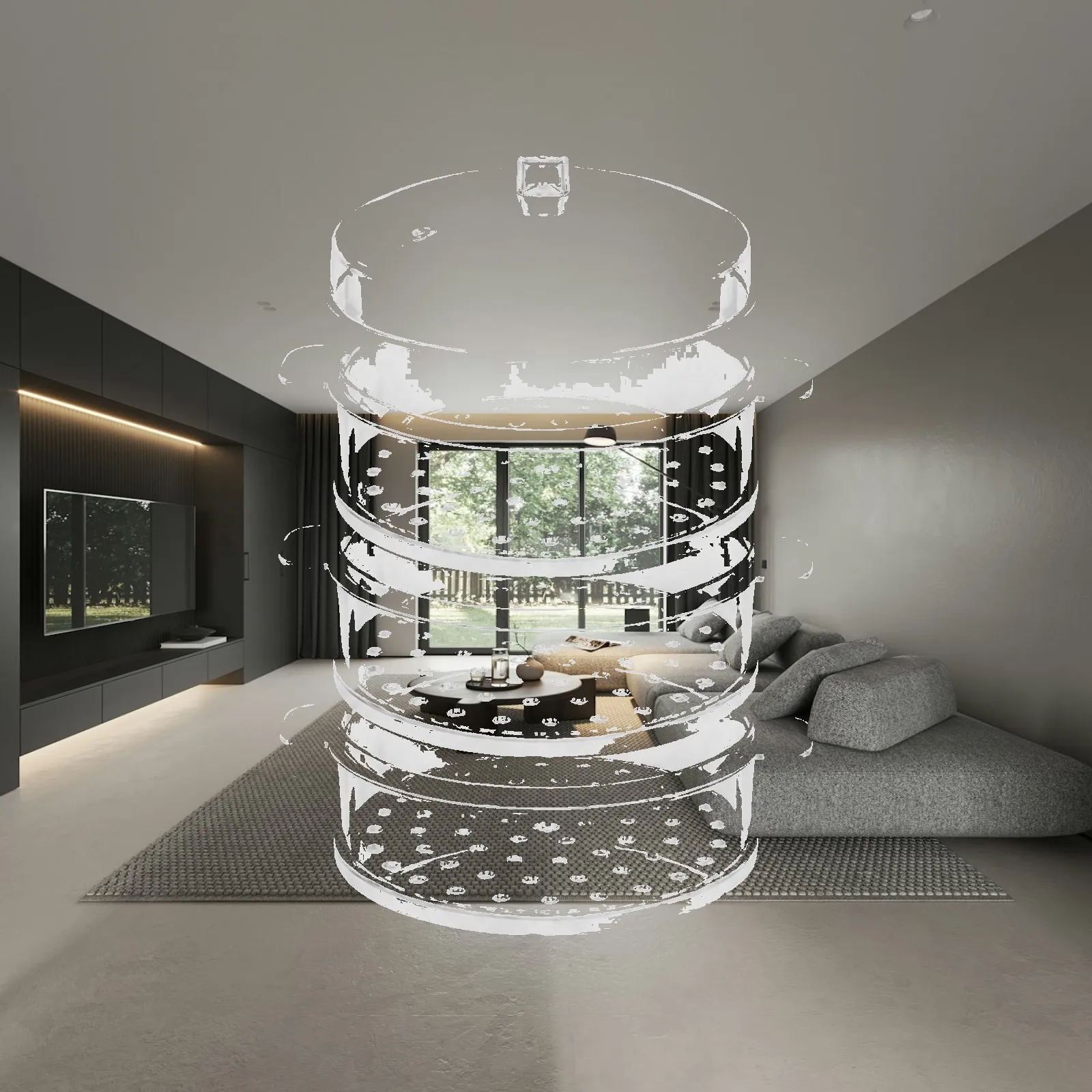 Transparent Multi Level Steamer Insert with Evenly Spaced Holes and Vaulted Cover for Pot Steaming Vegetables Seafood