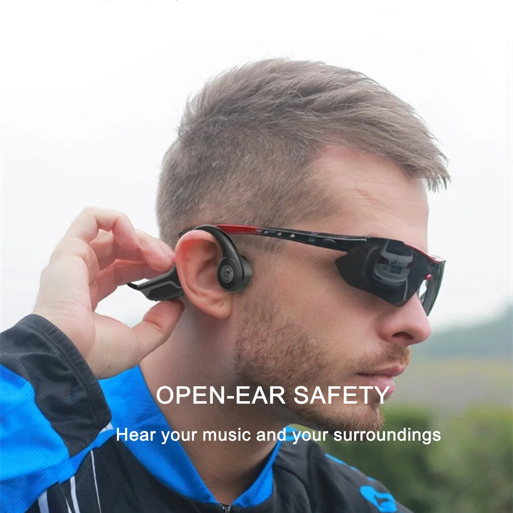 Thật Dẫn Truyền Xương Tai Nghe Không Dây Bluetooth Tai Nghe Nhét Tai Chống Nước Thể Thao Tai Nghe Có Mic Cho Tập Luyện Chạy Lái Xe