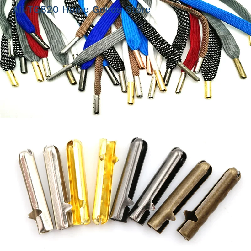 [TG820]50Pcs Shoelace Head Aglets DIY Shoelaces Repair Shoe Lace Tips Rope Head Clip