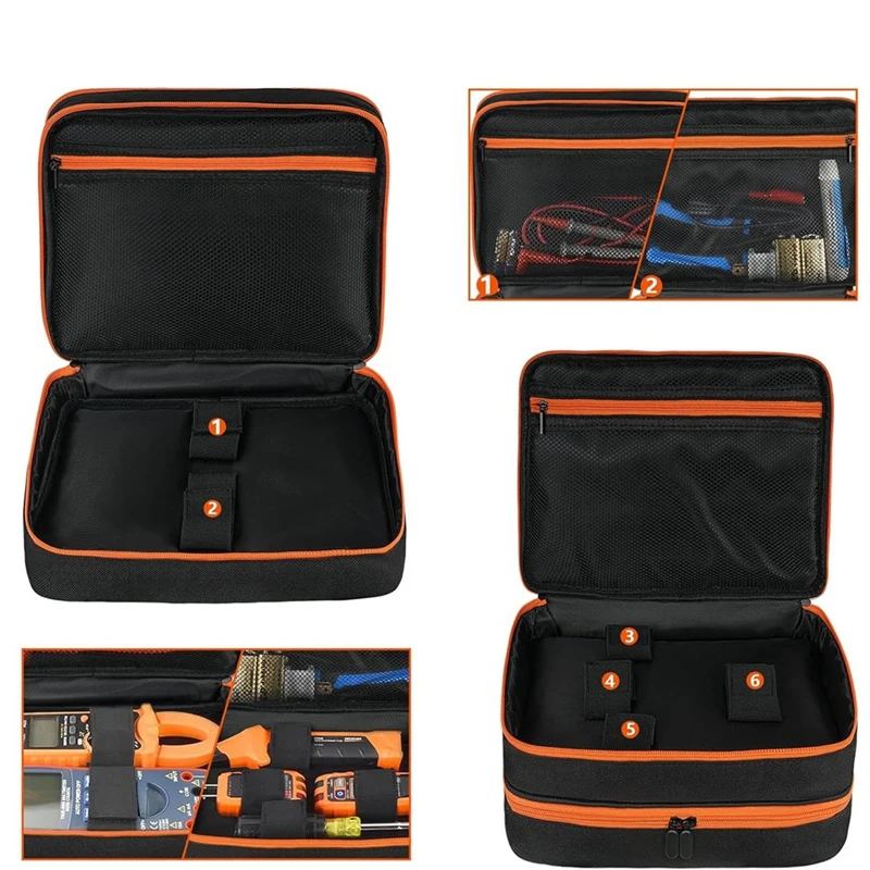 Y50A-Tas Casing Perjalanan Stopkontak Pemutus Sirkuit AC & Kit Uji Listrik, Penutup Penyimpanan Kit Penguji Rumah untuk Multimeter Digital