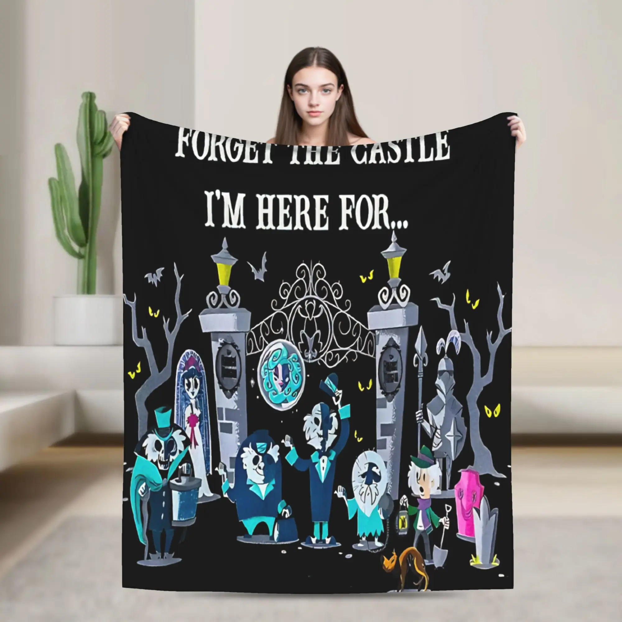 Warm Soft Blanket Camping Haunted Mansion Horror Movie Bedding Throws  Flannel Bedspread For Bedroom Aesthetic Sofa Bed Cover