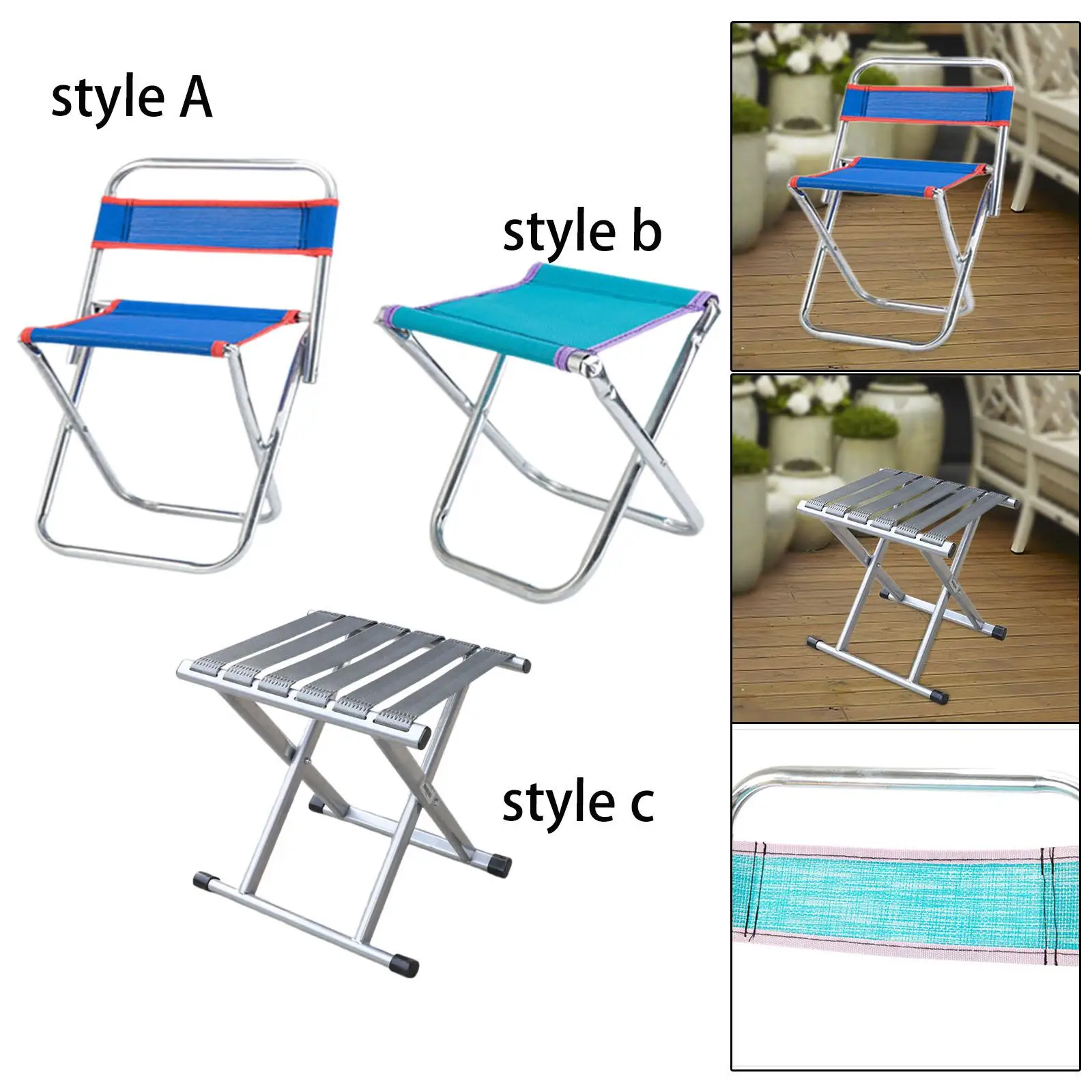 

Camping Folding Stool Seat Foot Stool Saddle Chair for Fishing Concert Beach