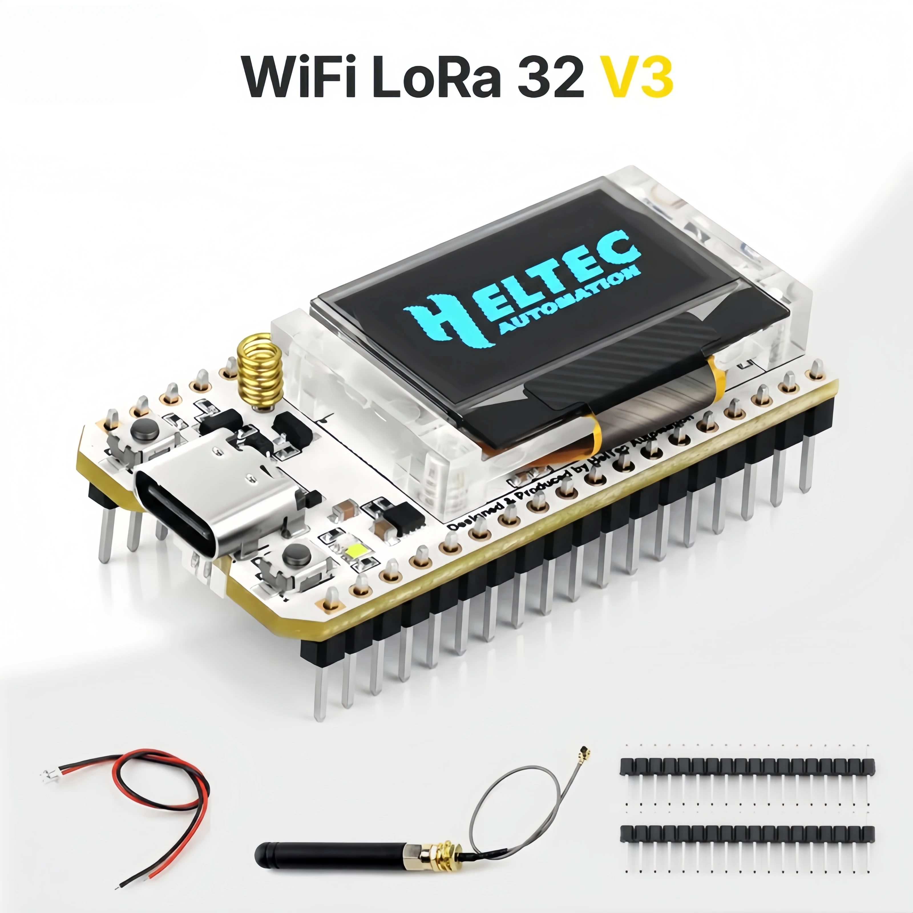 Heltec Meshtastic Wifi LoRa 32 V3 with Case ESP32 Oled SX1262 0.96 Inch Blue OLED Display Development Board for Arduino