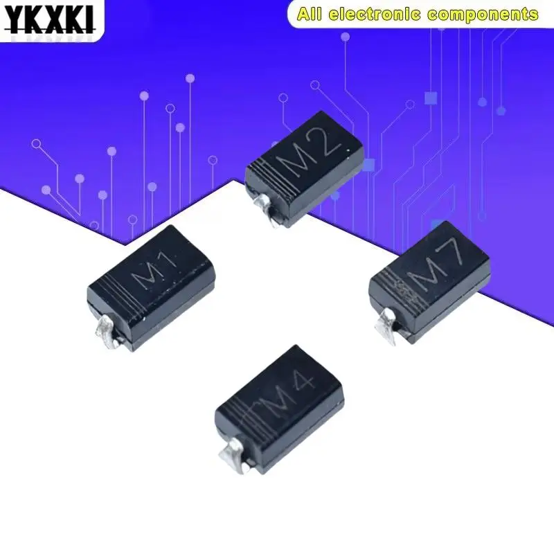 100PCS Schottky Diode M1 M4 M7 S1M S2M S3M SS12 SS14 SS16 SS24 SS26 SS36 SS54 SS110 SS210 RS1M US1M SMD Fast Switching Diode