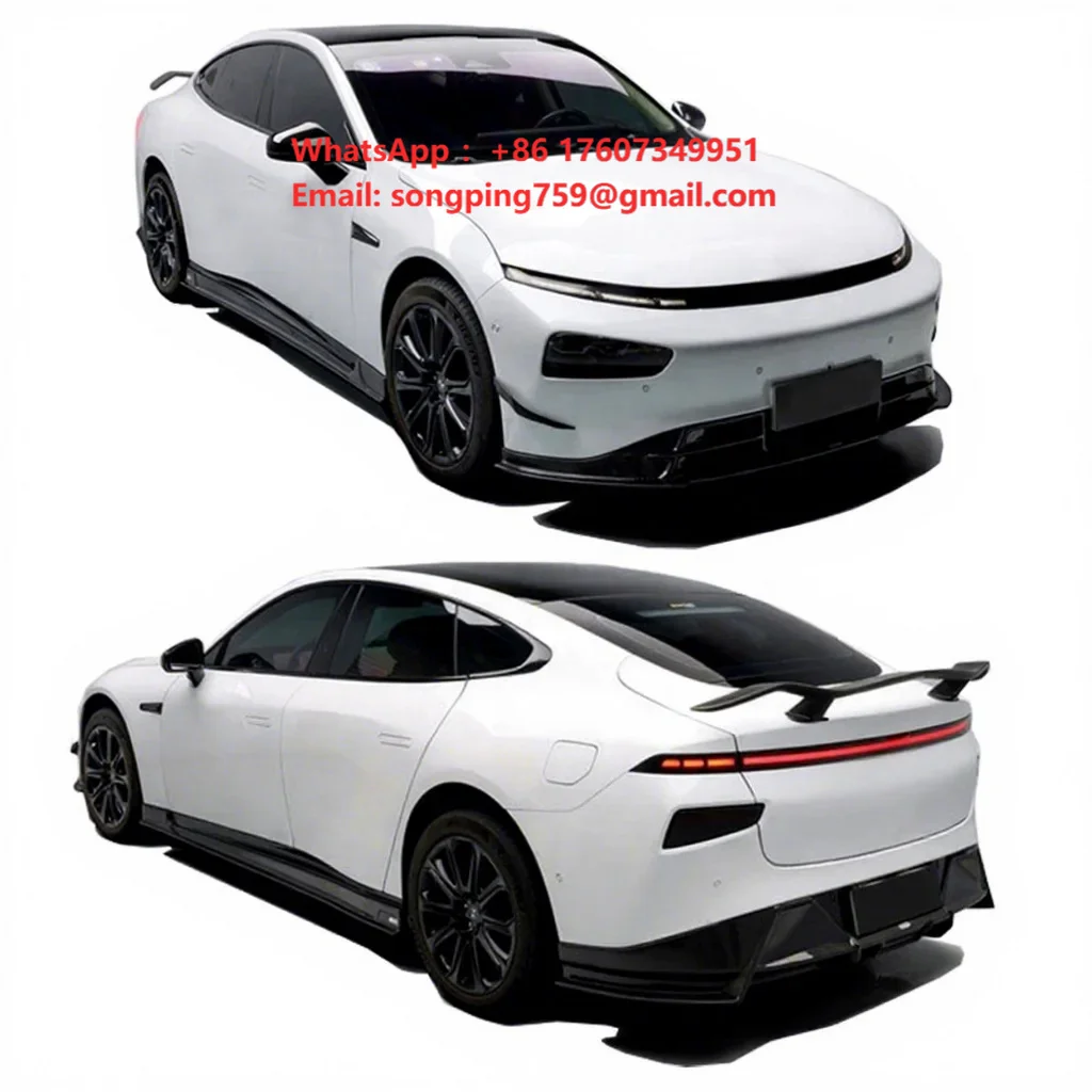 High Quality Hot Selling Ecturi Dry Carbon Fiber Front Lip Spoiler Rear Lip Wind Blade Body Kit Suitable for Xiaopeng P7