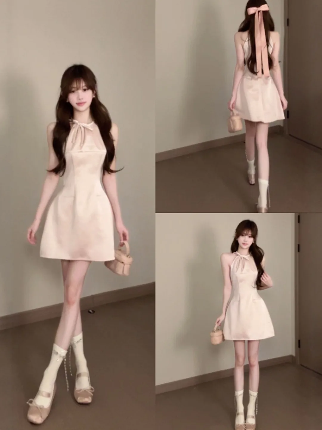 

Элегантное летнее платье в корейском стиле с завышенной талией и поясом, модная юбка миди без рукавов с круглым вырезом из полиэфирного волокна