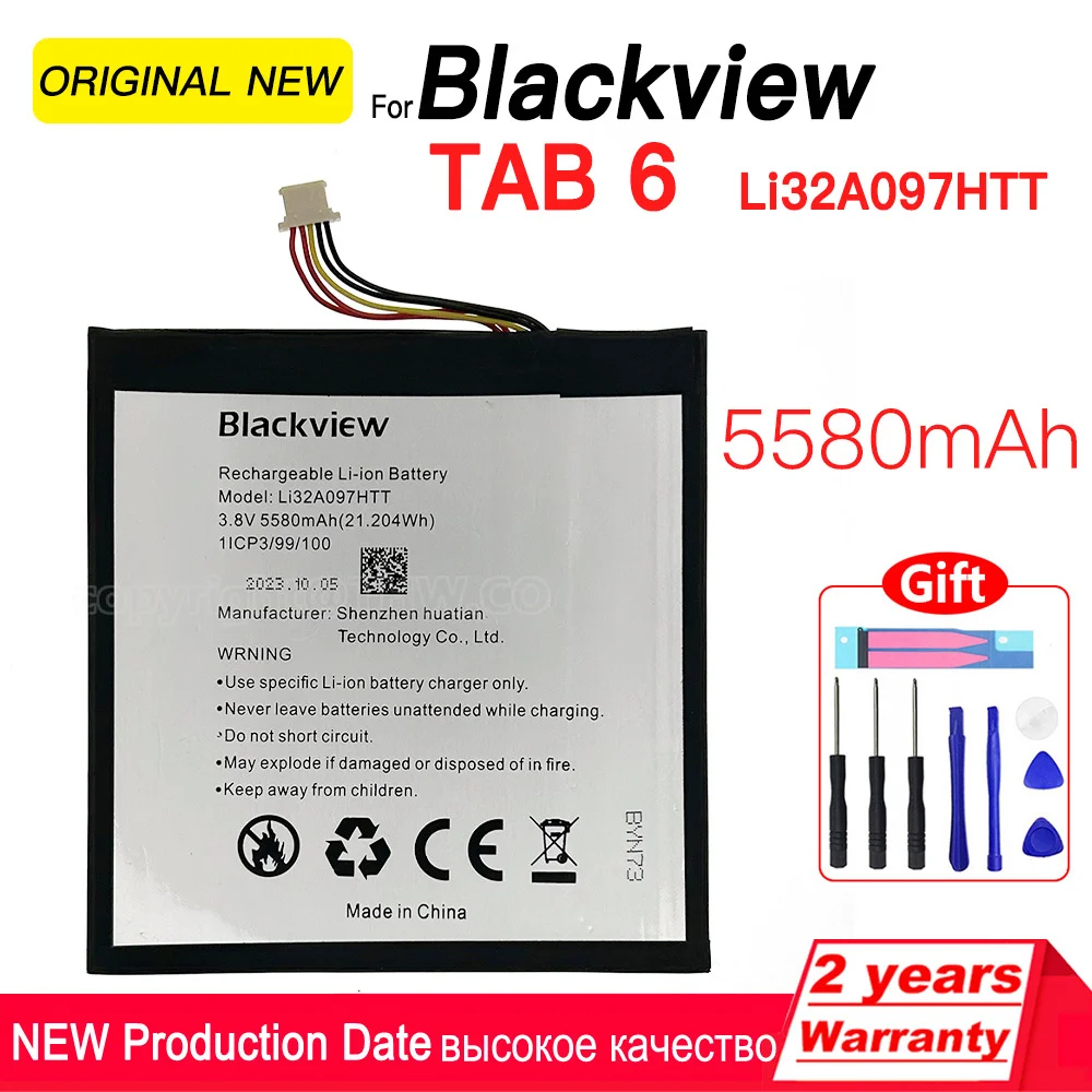 

100% Original Replacement 5580mAh Li32A097HTT TAB6 Phone Battery For Blackview TAB 6 Batteries Free gift With Tracking Number