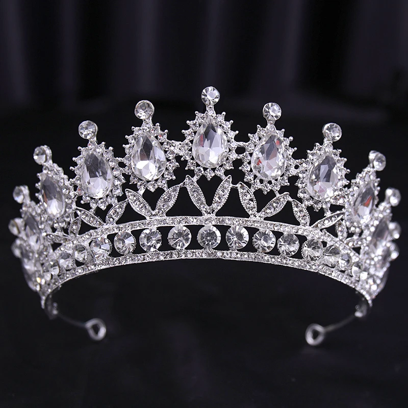 Itacazzo Bridal Wedding Hair Ornament Silver-color Crystal  Crown Alloy Women's Fashion High End Atmosphere