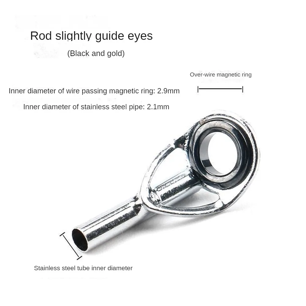 2/3/4pcs Fishing Rod Guides Tip Stainless Steel Ceramic Ring Pole Rod Guide Fishing Guides Rod Eyelets Accessories Line Ring