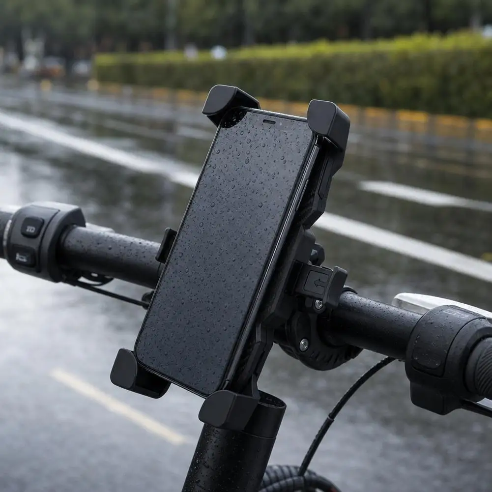 Universal Bike Phone Holder 360 Rotation Anti Shake Four Corners Locked Motorcycle Phone Mount Clip For iPhone Samsung E-Bike