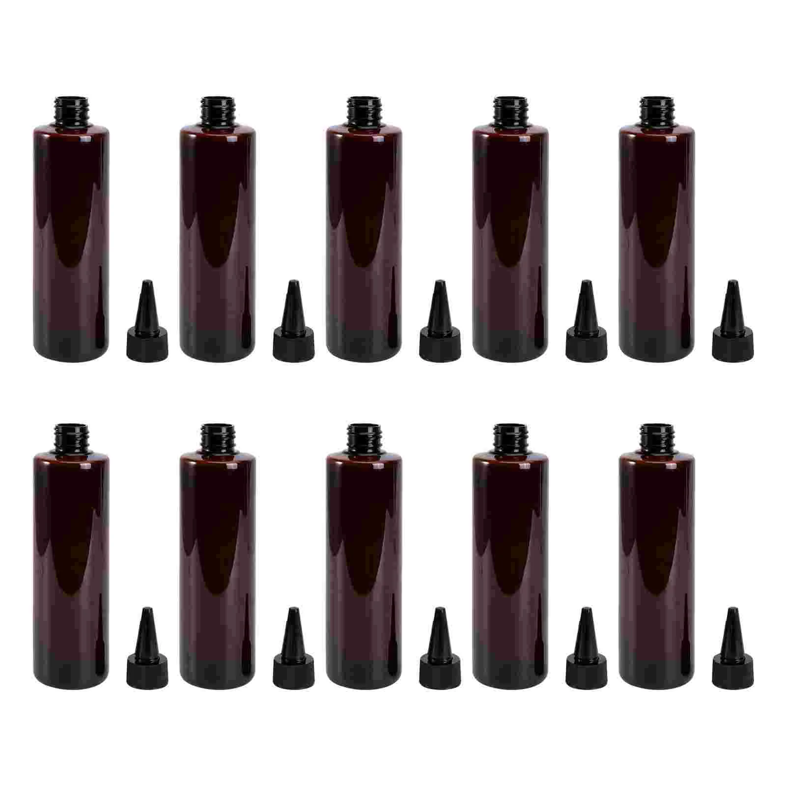 

10 Pcs Squirt Bottles for Oil Application Hair Solvent Dispenser Dye Twist Top Applicator Container with Cover