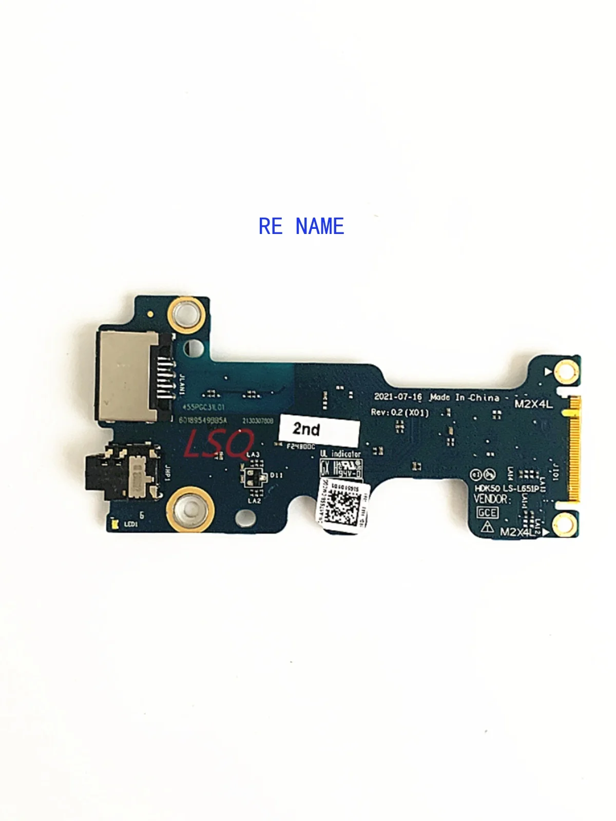 

New For Dell G16 7620 G15 5520 5521 Lan Board HDK50 LS-L651P 59G8M 059G8M