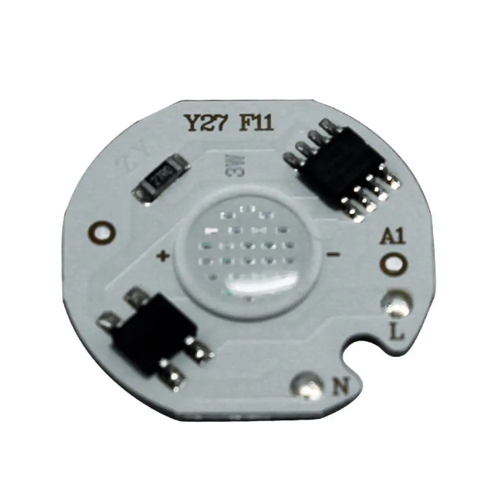 New 27mm LED Bulb COB Chip 220V Warm White/White/Red/Blue/Green Smart IC Driver 5W Input Integrated Lamp Floodlight Spotlight