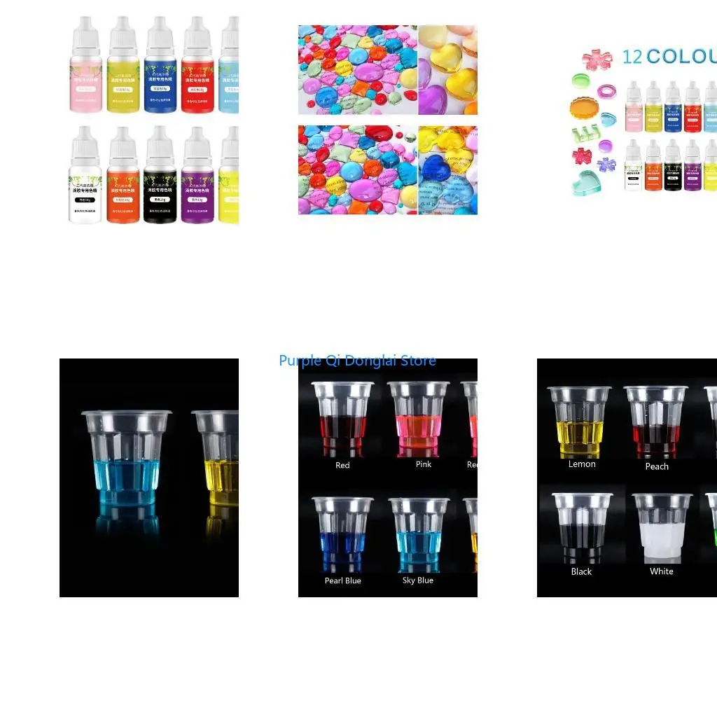 L21E 12 Colors Epoxy Resin Pigment Liquid Dye Transparent Tint Colorant DIY Jewelry