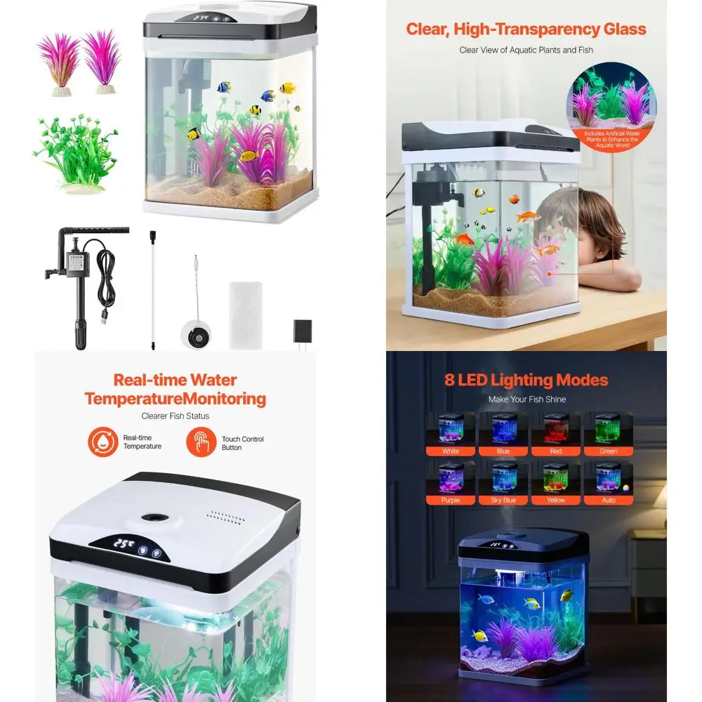 Electric Aquarium Gravel Cleaner - 6 in 1 Electric Automatic Removable Vacuum Water Changer Sand Algae Cleaner Filter Changer 11