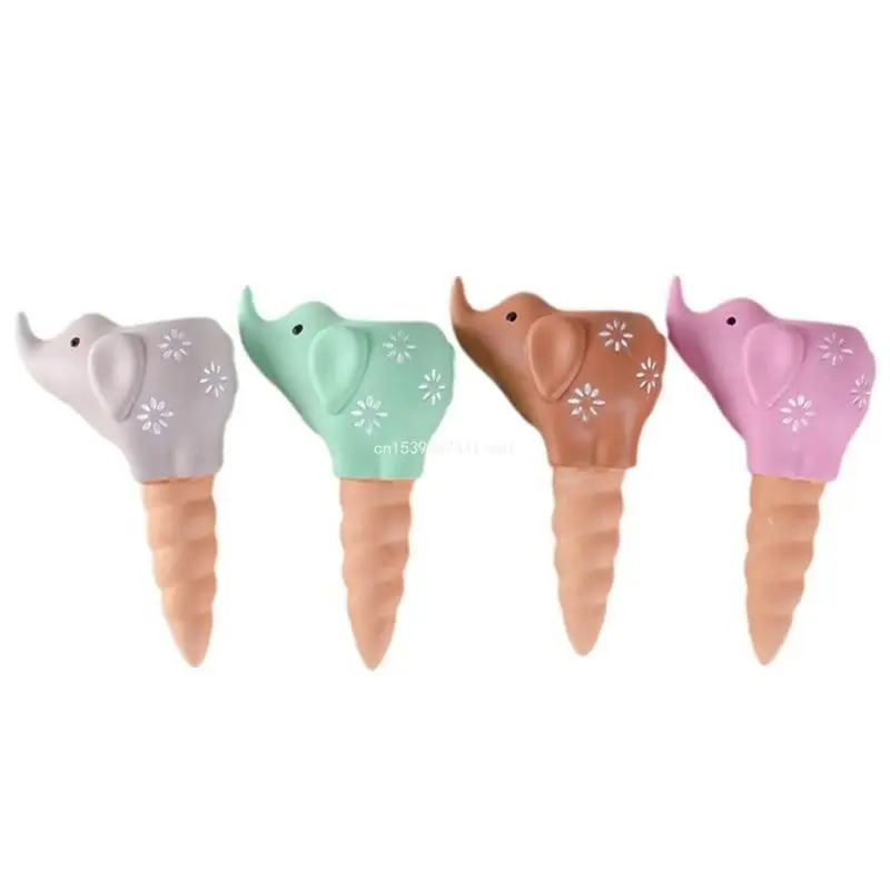 4Pcs Self Watering Spikes Elephant Terracotta Watering Stakes Devices Vacation Self Watering Stakes for Indoor Outdoor