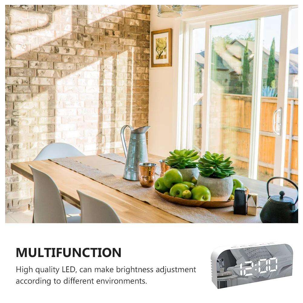 

1 set 1 Set Led Alarm Digital Compact Electric Clock Large Display Brightness Adjustable Portable Powered Clock For Home