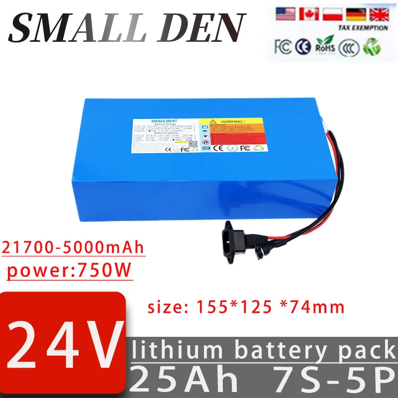 

24V 25Ah 21700 7S 5P Lithium Ion Battery Pack 750W Power Tool Batteries Outdoor Backup Batteries With 30A BMS+29.4V 5A charger