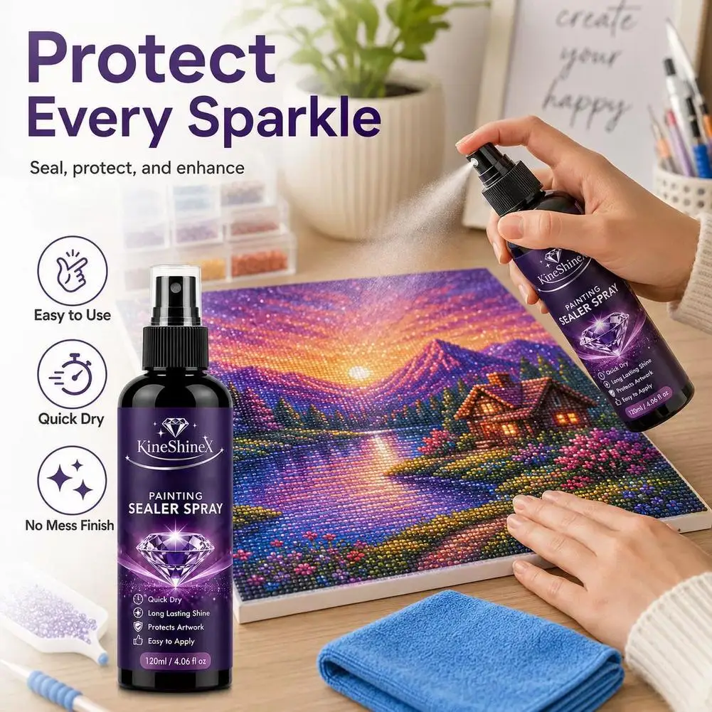 Diamantmalerei-Versiegelungsspray Schnell Trocknender Klarer Versiegelungskleber Decklack-Schutz für Diamantkunst-Zubehör – Detail 4