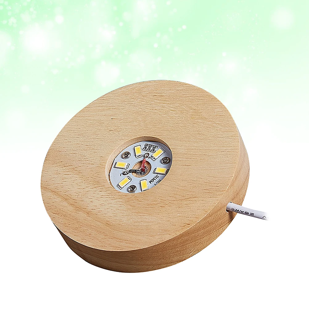 

LED Display Base Lighted Round Wood Base for Glass Crystals Centerpieces Table Decorations Home Retro Warm Lighting Effects