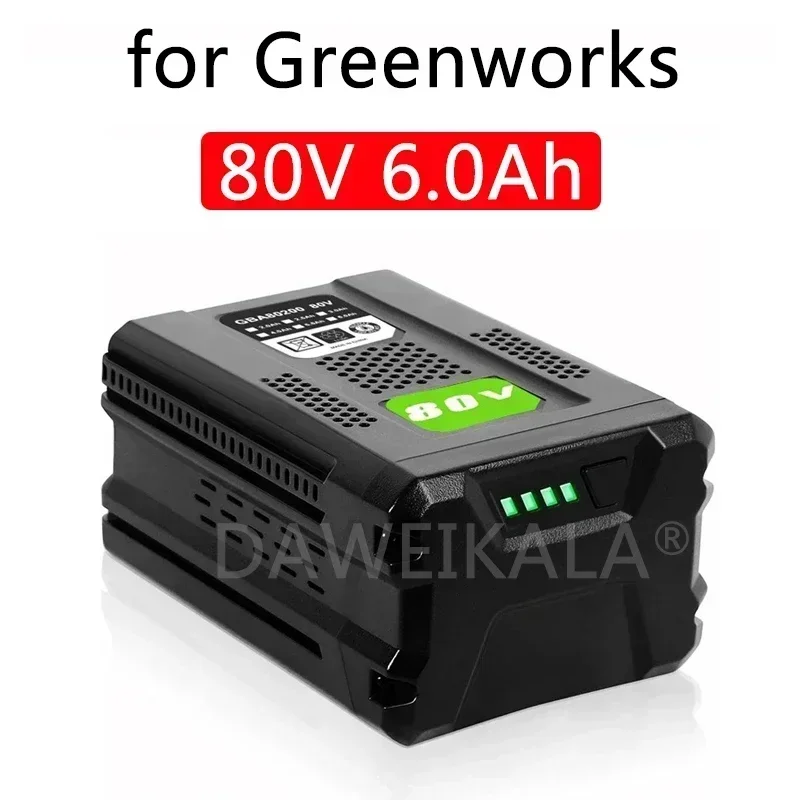 

for Greenworks 80V Replacement Rechargeable Battery 6.0Ah Lithium Ion Battery for GBA80200 GBA80250 GBA80400 GBA80250 GBA80500