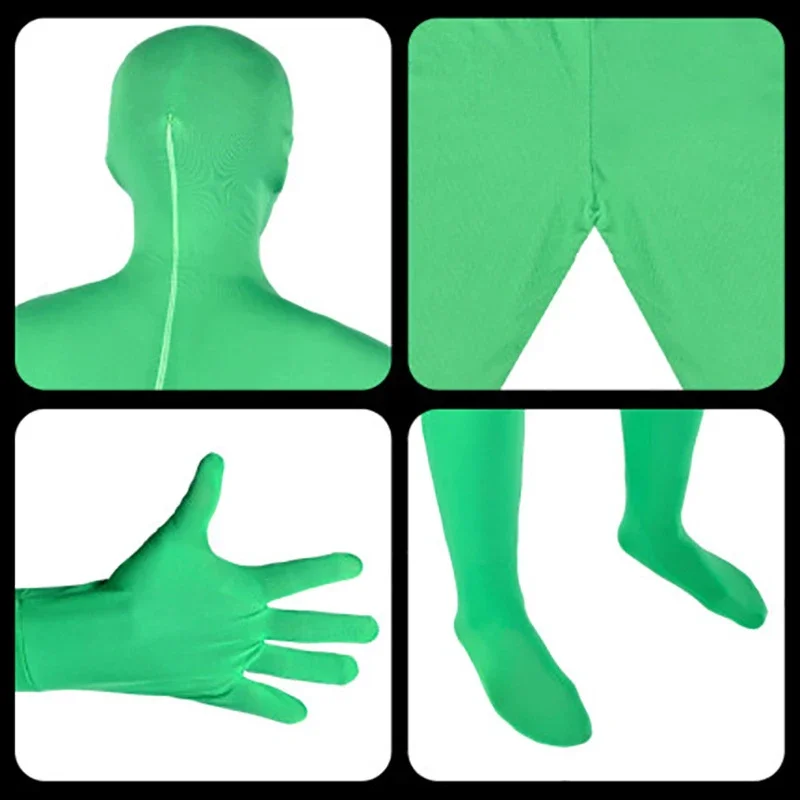 Green Screen Suit Unisex Disappearing Skin Bodysuit Photography Backdrop Chroma Key Invisible Effect Photo Video Background