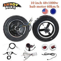 10 inch 48V1000W Scooter Wheel Hub Motor Kit 60km/h 38H Electric Bike with Front Wheel Controller and LCD Display LY Motor