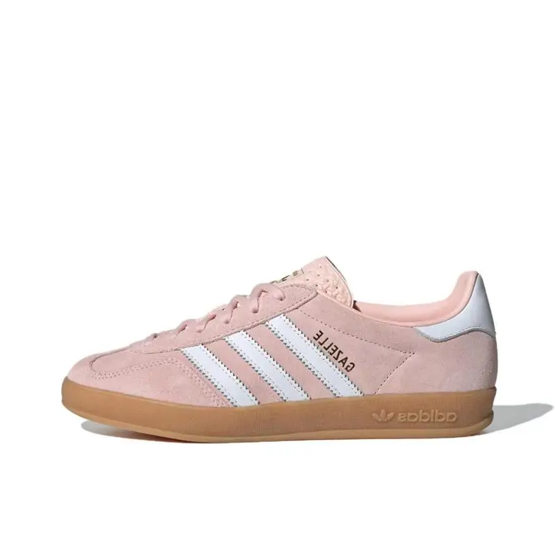 Adidas Gazelle Indoor Bequeme dämpfende, rutschfeste, verschleißfeste, vielseitige Trainingsschuhe aus Wildleder für Damen, Rosa