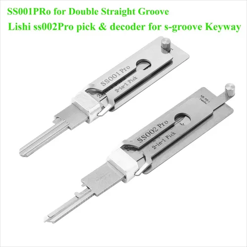 Para Lishi Yale selecciones de selección SS001 SS002 2 en 1 herramientas de cerrajería decodificador de llave principal ganchos decodificador Micha Topolines para abrir cerraduras