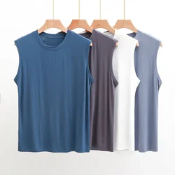 2026 Summer New Men's Tank Top Fashion Sleeveless Large Loose Bottom Casual Sports Sleepwear Homewear Pajamas Sleepwear Man