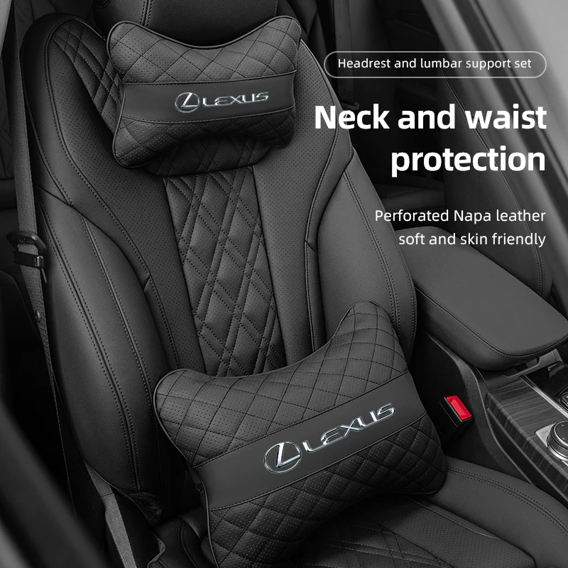 Car Headrest Lumbar Back Cushion Neck Pillow Accessories For Lexus F SPORT ES RX NX LS UX LM LX GX LC RZ IS CT GS RC HS SC TX LB