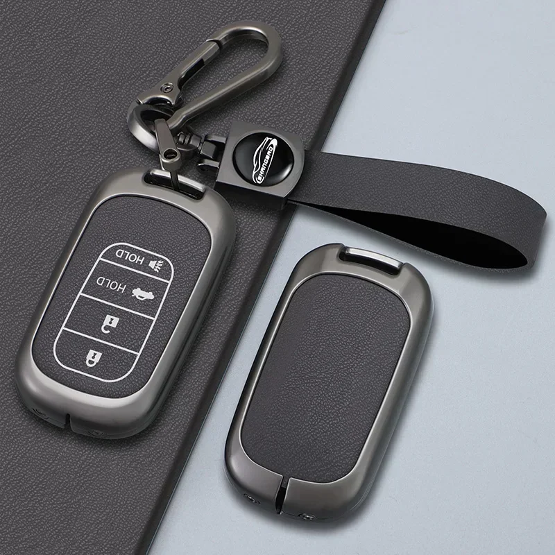 

Alloy Leather Smart Remote Car Key Case Case For Honda Accord Civic Pilot Clarity XRV CRV FIT Odyssey Grace FOB 2 3 4 5 6Buttons