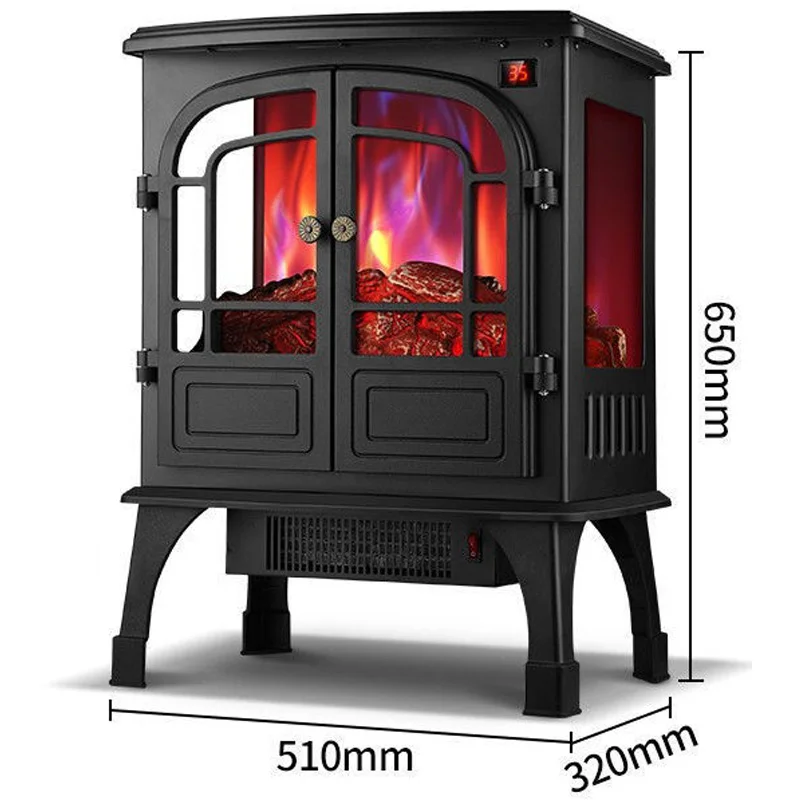 2000W Electric Fireplace with Mantel, Shelves, Replaceable Fireplace Insert Heater, Remote Control, Timer, For Bedroom, Black