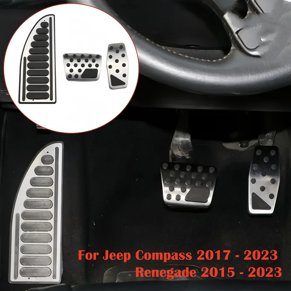 

Car Pedals Accelerator Gas Brake Foot Rest Pedal Cover for Jeep Compass 2017 - 2023 Renegade 2015 - 2023 Interior Accessories