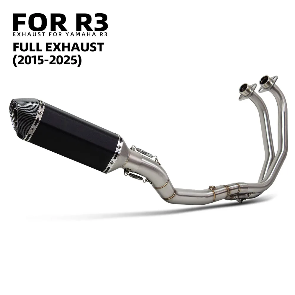 Выхлопная система R25, глушитель 370 мм для Yamaha YZF-R3/R25 MT-03/25 Touring 2015-2026, аксессуары для мотоциклетных в