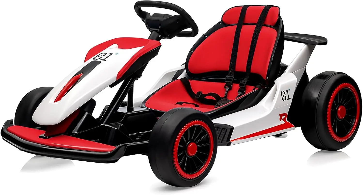 Go Kart para crianças, Go Kart elétrico 24V para crianças, Pedal Drift Kart com dois motores de 150W Bateria de 7Ah, passeio em brinquedos para crianças idades