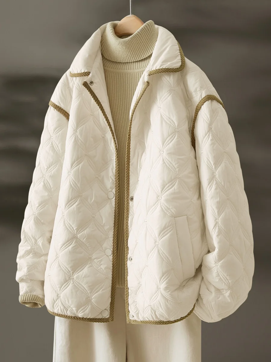 

Lightweight Cotton Jaet Women's Casual Embroidered Faion Trend Spring Autumn Winter Loose Fit Korean Sle No Brand