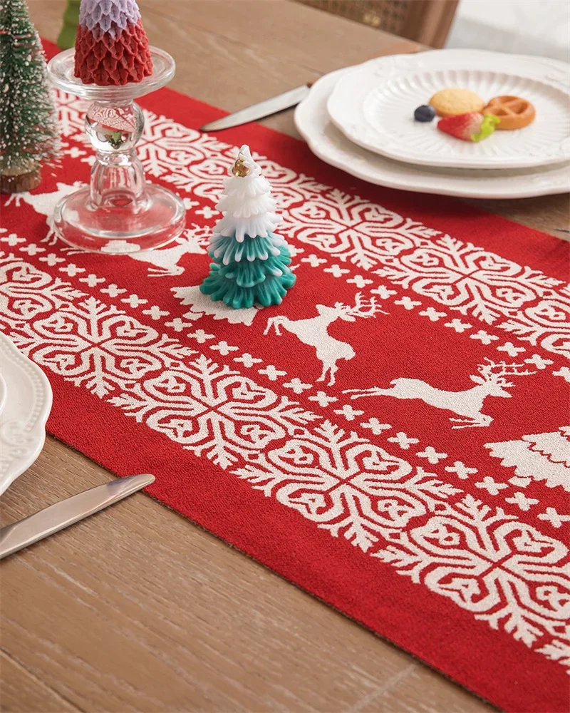 Christmas Table Runner Table Flag Christmas Decoration Home Table Setting Dining Vintage Wedding Family Party Christmas Placemat