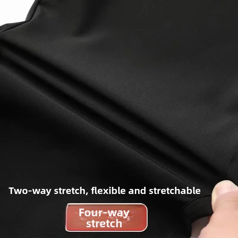 

Ice Silk Men's Straight Leg Casual Pants Summer New Sle Qui Dry Loose Fit Leisure Long Trousers Thin Polyester Fiber