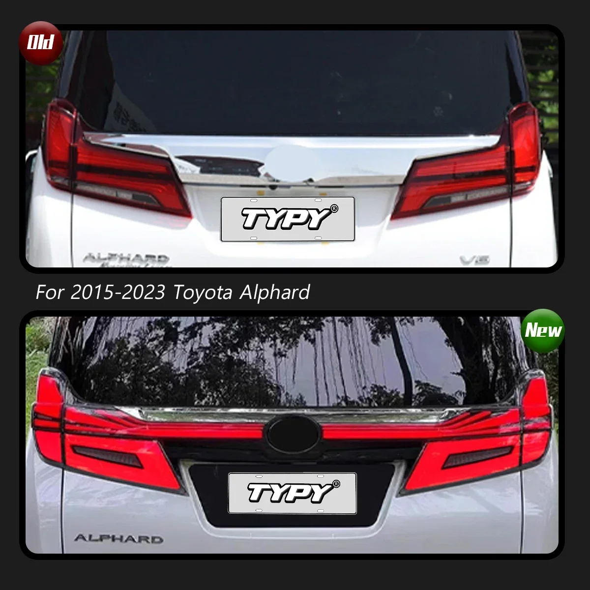 

TYPY новый светодиодный задний фонарь, обновленный, модифицированный для Toyota Alphard, светодиодный задний фонарь 2015-2023, динамический сигнальный задний фонарь, автоаксессуары