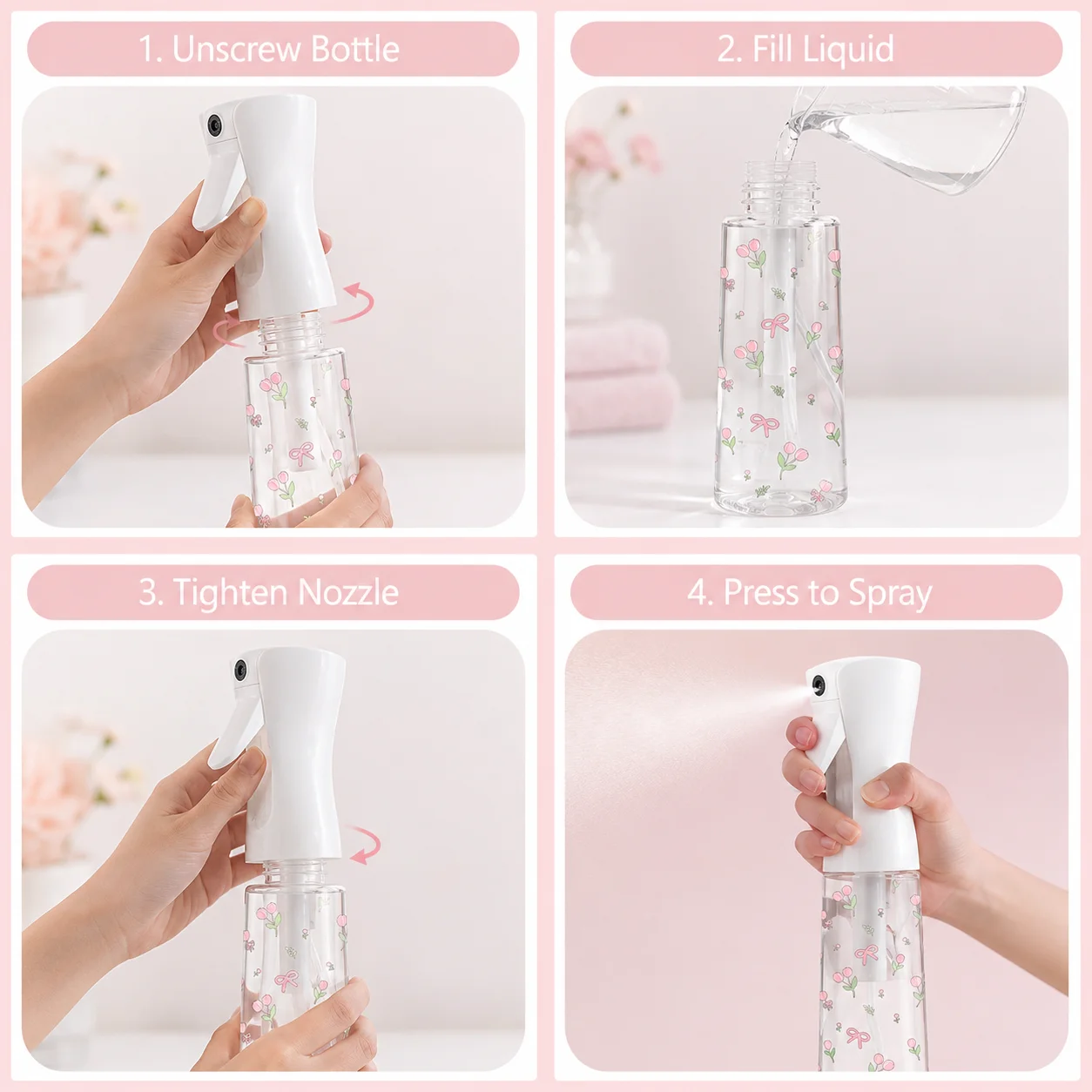 200/300/500ml Cute Floral Cont - đánh giá và giá Misting Bottle Fine