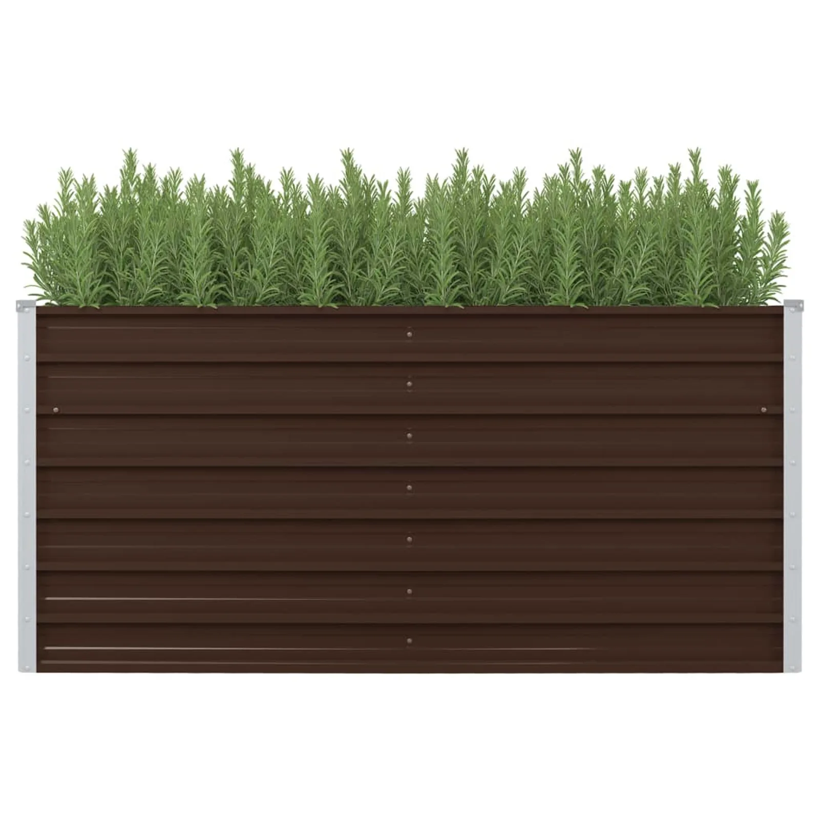 Brown Outdoor Raised Garden Bed Set 160x80x77 cm Galvanised Steel Garden Sets Large Deep Root Planter Box w/ Safety Edge Fold