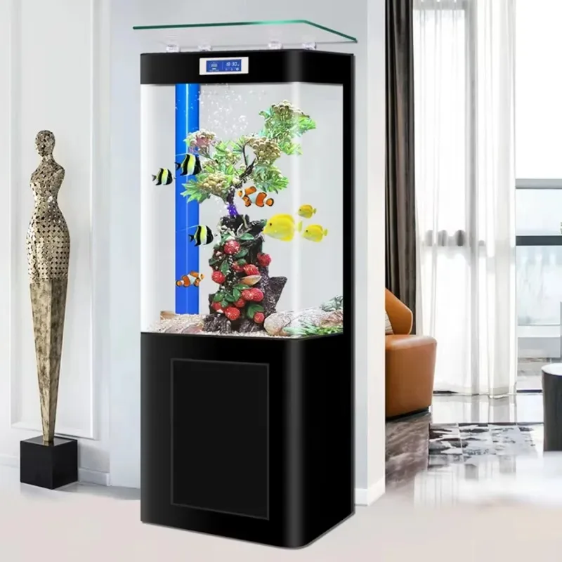 gallon white and black profsional fish tank with bottom cinet for home decoration