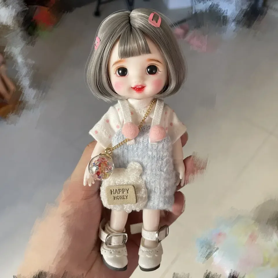 

17CM Mini Cute BJD Dolls Fashion Full Set Princess Makeup Joints Movable Accessories 16CM 1/8 Doll Girls Child Toy Gifts