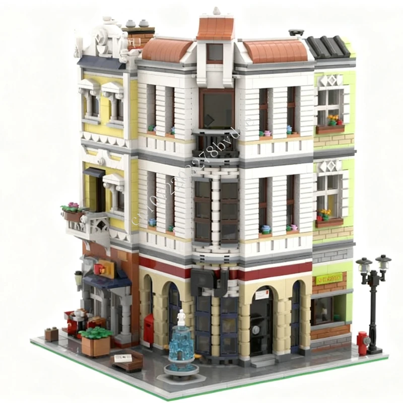 

3116 шт., наборы для офиса на угол MOC Streetview, архитектура, креативная сборка, игрушки на Рождество, день рождения, подарки для детей в возрасте