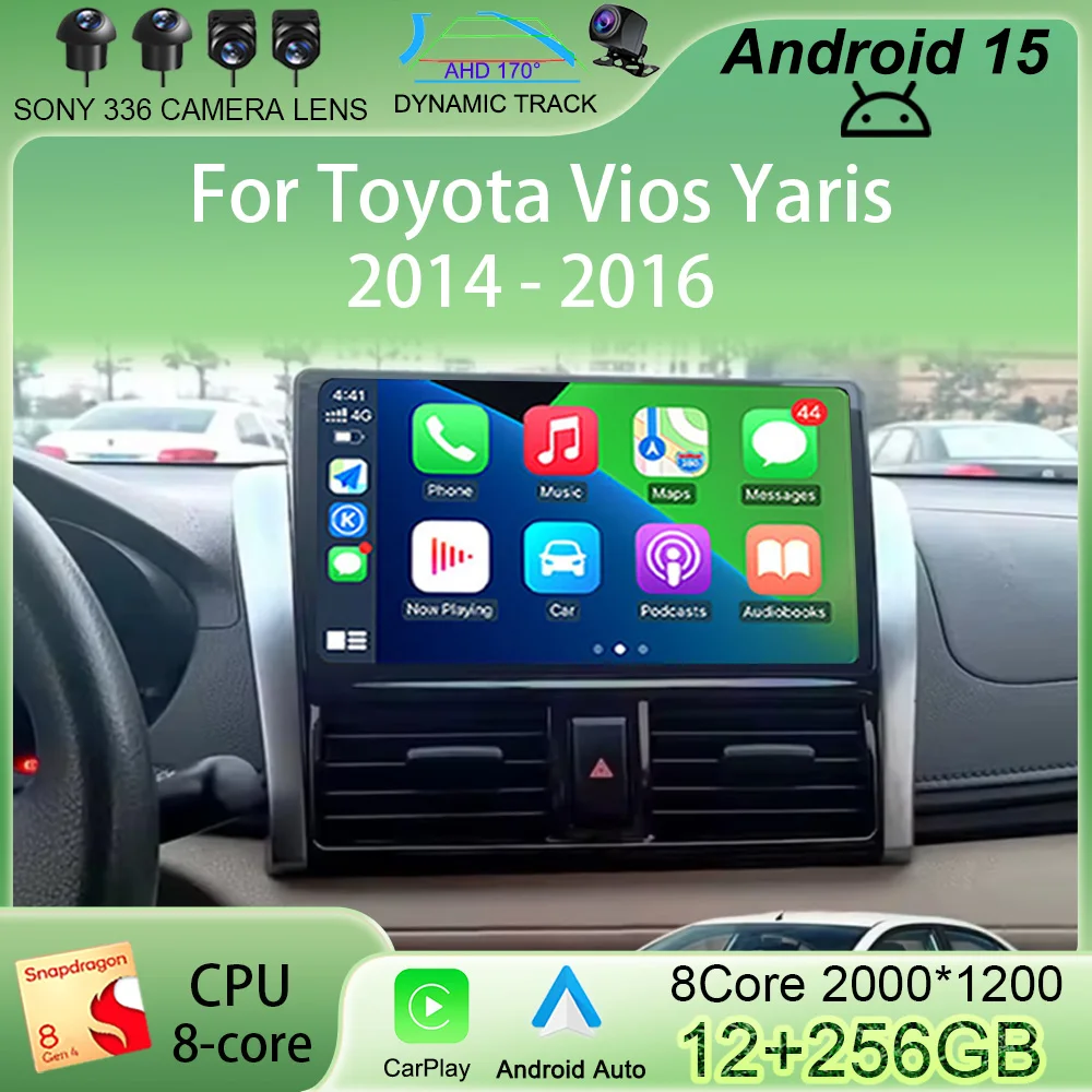 

10" Android 15 Player For Toyota Vios Yaris 2014 2015 2016 Carplay Car Radio Stereo Multimedia GPS Navigation DVD Navigation