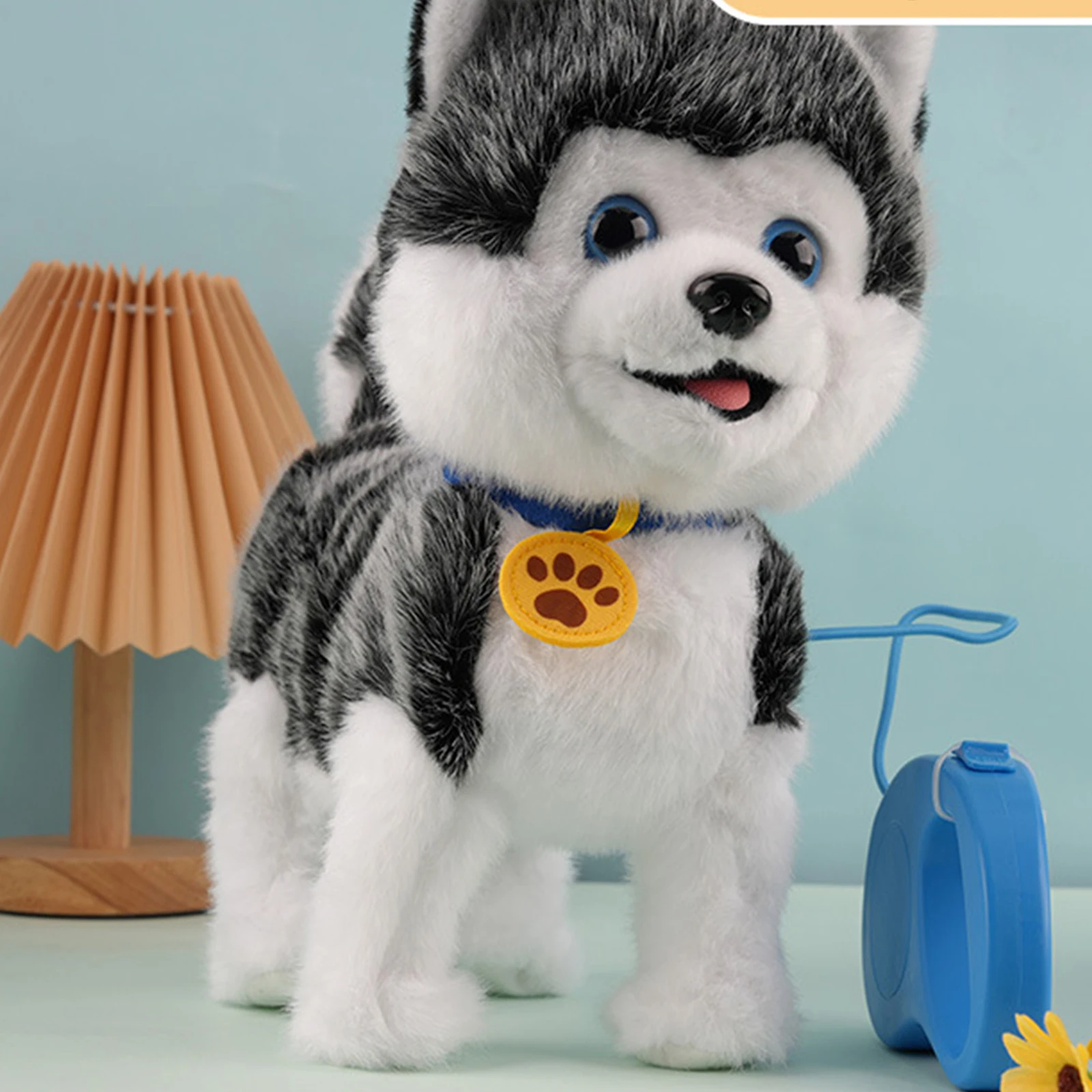 Electric Simulation Puppy With Remote Control Leash Interactive Dog Tongue-Sticking and Licking/Leash-Controlled/touch Control